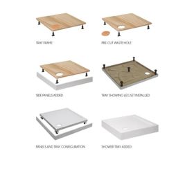 Crosswater Quadrant 45mm Shower Tray Panel Riser Kit width 1200mm
