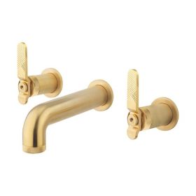 Crosswater UNION Three Hole Wall Mounted Basin Set Levers Union Brass