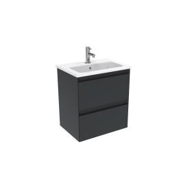 Saneux UNI 50cm 2 drawer wall mounted unit - Matt Anthracite