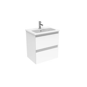 Saneux UNI 50cm 2 drawer wall mounted unit - Matt White