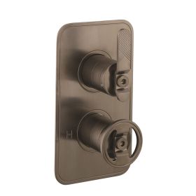 Crosswater Union Brushed Black 2 Outlet 2 Handle Concealed Shower Valve