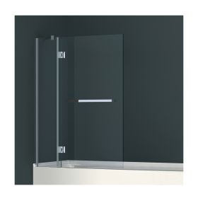Abacus Two-Part Bath Screen With Towel Bar - 1450X940X8MM