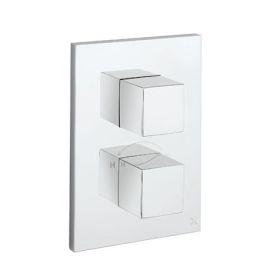 Crosswater Water Square/Verge Crossbox 2 Outlet Valve (1500 Valve) - Chrome
