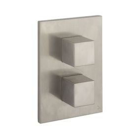 Crosswater Water Square/Verge Crossbox 2 Outlet Valve (1500 Valve) - Brushed Stainless Steel
