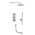 Just Taps Round Thermostat with Overhead Shower