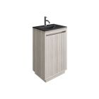 Crosswater Flute 470 Floor Standing Unit with Midnight Black Glass Basin