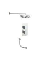 Just Taps Square Thermostat with Overhead Shower and Bath Filler