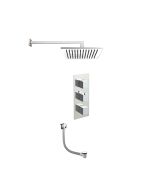 Just Taps Square Thermostat with Extractable Hand Shower and Bath Filler