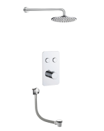 Just Taps Hugo 2 Outlet Touch Thermostat with Overhead Shower and Bath Filler