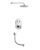 Just Taps Leo 2 Outlet Touch Thermostat with Overhead Shower & Bath Filler