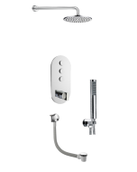 Just Taps Leo 3 Outlet Touch Thermostat with Overhead, Hand Shower & Bath Filler