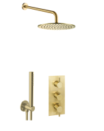 Just Taps Vos Shower Combination 2 Outlet Brushed Brass