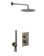 Just Taps Vos Shower Combination 2 outlet Brushed Black