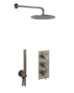 Just Taps Vos Shower Combination 2 Outlet Brushed Black