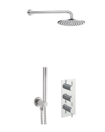 Just Taps Round Thermostat with Overhead Shower and Fixed Shower Handle