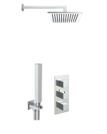 Just Taps Square Thermostat with Overhead Shower and Fixed Shower Handle