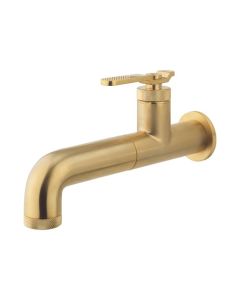 Crosswater UNION Single Hole Wall Mounted Basin Set Brushed Brass