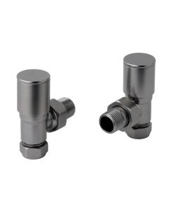 Just Taps Angled Brushed Black Radiator Valve