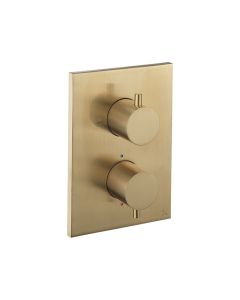 Crosswater MPRO Crossbox 2 Outlet Valve Trimset Brushed Brass 
