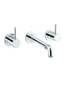 Crosswater MPRO Industrial Chrome  Basin 3 Hole Wall Set 