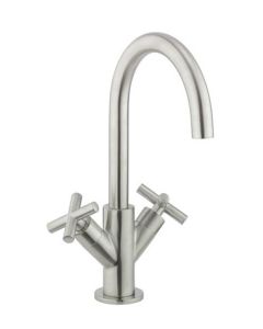 Crosswater MPRO Crosshead Basin Monobloc Brushed Stainless Steel Effect