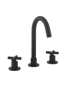 Crosswater MPRO Crosshead Basin 3 Hole Set Matt Black - H: 242mm P: 132.5mm