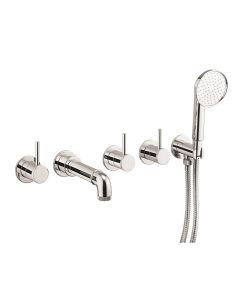 Crosswater MPRO Industrial 5 Hole Bath Filler with Spout & Handset – Chrome