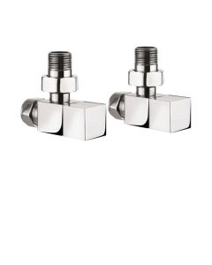 Crosswater Square Angled Radiator Valves – Chrome