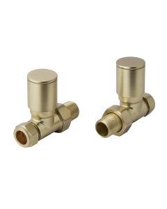 Just Taps Straight Brushed Brass Radiator Valve