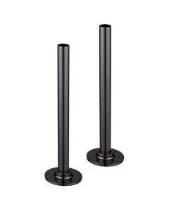 Just Taps Brushed Black Set of Pipe and Flanges for Radiators Valves 
