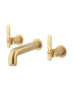 Crosswater UNION Three Hole Wall Mounted Basin Set Levers Union Brass