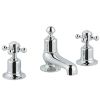 Just Taps Grosvenor Cross 3 Hole Deck Mounted Basin Mixer 