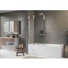 Novellini Aurora 3 - Two Section Bath Screen, 1 Hinged + 1 Fixed