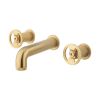  Crosswater UNION Three Hole Wall Mounted Basin Set Brushed Brass