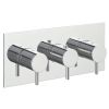 Just Taps Florence thermostatic concealed 3 outlet shower valve, horizontal Designer handle Chrome