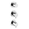 Just Taps Modular Thermostatic Concealed 2 Outlet Shower Valve, Vertical-Chrome