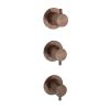 Just Taps VOS Modular Thermostatic Concealed 2 Outlet Shower Valve, Vertical Brushed Bronze