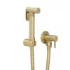 Just Taps Single Lever Wall Mounted Douche Set with Angle Valve - Brushed Brass