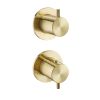 Just Taps VOS Modular Thermostatic Concealed 2 Outlet Shower Valve Brushed Brass