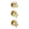Just Taps VOS Modular Thermostatic Concealed 2 Outlet Shower Valve, Vertical Brushed Brass