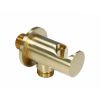 Just Taps  Vos Wall Outlet Elbow with  Wall Support-Brushed Brass