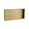 Just Taps Vos Rectangular Wall Mounted Shower Niche 600mm x 300mm-Brushed Brass