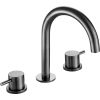 Just Taps VOS 3 hole deck mounted basin mixer Designer handle Brushed Black
