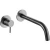 Just Taps VOS single lever wall mounted basin mixer with spout 200mm, MP 0.5 Brushed Black