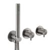 Just Taps VOS Modular Thermostatic Concealed 2 Outlet Shower Valve, Handset Brushed Black
