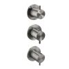 Just Taps VOS Modular Thermostatic Concealed 3 Outlet Shower Valve, Vertical Brushed Black