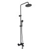 Just Taps VOS Thermostatic Bar Valve 3 Oulets, Adjustable Riser And Multifunction Shower Handle-Matt Black