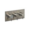 Just Taps VOS Brushed Black Thermostatic Concealed 3 Outlet Shower Valve Horizontal
