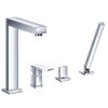 Just Taps Athena Single Lever 4 Hole Bath Shower Mixer With Kit