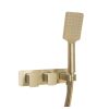 Just Taps HIX Thermostatic Concealed 2 Outlet Shower Valve Brushed Brass